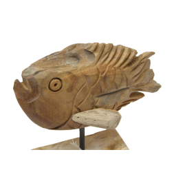 Dekoracja drewniana Rzeźba Ryba 24cm